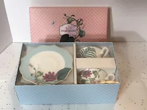 Grace's Teaware Set Of 2 Beautiful Flowers Designs Cup & Saucer Plate New Sealed - Picture 1 of 6