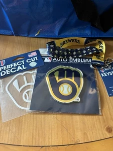 Milwaukee Brewers Juego de 3 piezas Spirit Correa para llaves, calcomanía, emblema automático - Imagen 1 de 5
