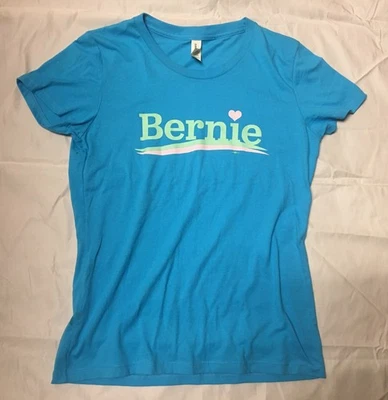 Bernie Sanders 2016 Election T Shirt - Blue w/Heart - Women's Small - Used - Image 1 of 4