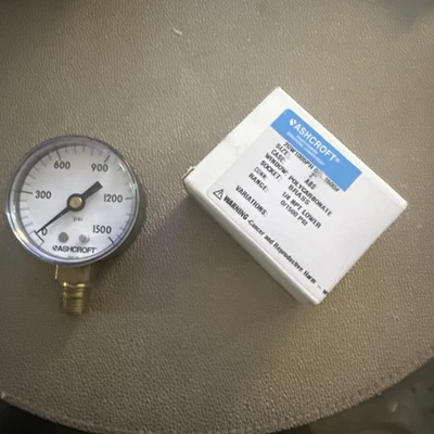 Lote de 2 manómetros Ashcroft 20W1005 H 02L 2-1/2" 0-1500PSI 1/4" NPT INFERIOR Foto 1 de 3
