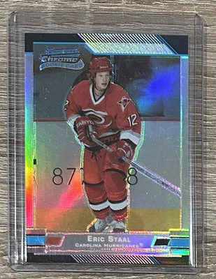 2003-04 Bowman Draft Picks and Prospects #120 Eric Staal Chrome Refractors #/300 - Image 1 of 2