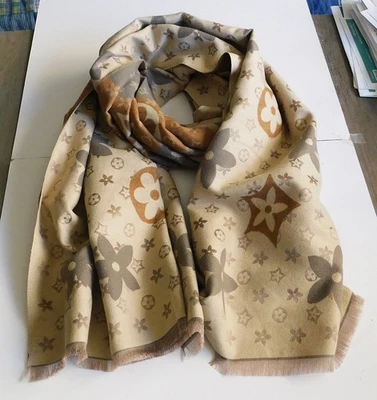 Nueva Moda Invierno Diseño de Lujo Doble Cara Cashmere Sensación Suave Bufanda Beige1067 Foto 1 de 4