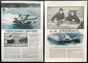 “Gentleman Drivers of the Speedboats” 1938 pictorial Class Outboard Boat Racing - Picture 1 of 2
