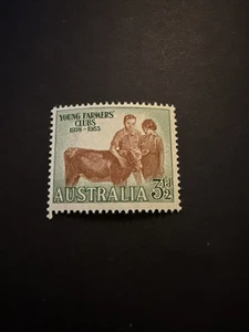 1953 Pre-Decimal Young Farmers 3 1/2d Green Australian Stamp MNH No WMK - Picture 1 of 2