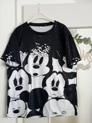 Herren T-Shirt, NEU, Größe 3XL, Disney-Print Micky Maus, schwarz-weiß - Bild 1 von 4