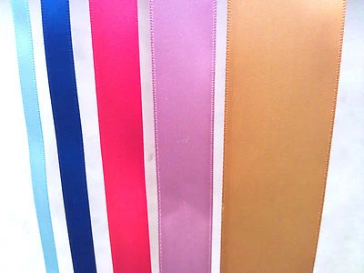 Satin Ribbon 50, 100 Yards Roll 1/4" 3/8" 5/8" 7/8" 1.5" 2" - 100% Polyester - Image 1 of 4