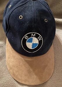 Rare BMW Y2K-era 'Baseball' Cap Adult Adjustable Strap HAT Velour Style Brim GUC - Picture 1 of 6