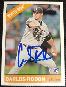 Carlos Rodon White Sox 2015 Topps Heritage Action SP Signed Auto Card #710 ~ COA - Picture 1 of 5
