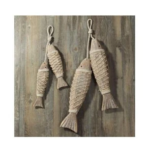 Wooden Fish Decor Hanging Wood Fish Decorations for Wall, Rustic Nautical Fis... - Picture 1 of 7
