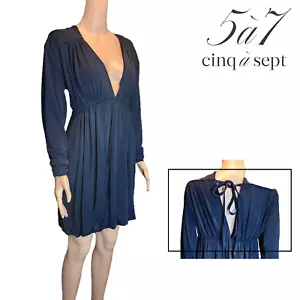 Cinq à Sept Destiny Plunge Mini dress NWT Navy Med - Picture 1 of 12