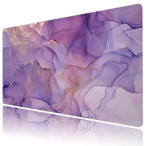 Purple Marble Mouse Pad Aesthetic Gold Desk Mat for Keyboard and Mouse Desk Pad - Picture 1 of 6