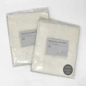 2 West Elm Belgian Flax Linen Sheer Curtains 48x84 Ivory (NEW) - Picture 1 of 7