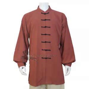 Giacca Kung Fu Morbido Cotone Arti Marziali Cappotto Tai Chi Wing Chun Tuta Wushu Top - Foto 1 di 6
