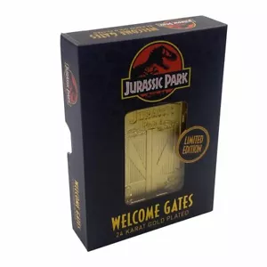 Jurassic Park 24k Gold Plated Welcome Gates Replica Numbered Limited Ed 1993 New - Imagen 1 de 2