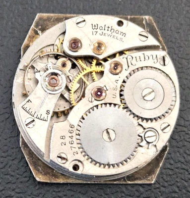 LOTE MOVIMIENTO RELOJ WALTHAM 567 "RUBY" HUNTER 1934 6/0s 17J.124 Foto 1 de 2