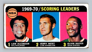 1970 Topps Tall Boy #1 Scoring Leaders Alcindor/West/Hayes GD-VG Basketball Card - Picture 1 of 2