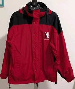 Vtg 90s Northeastern University Huskies Rowing Red Coat Size Medium - Picture 1 of 9