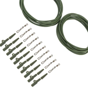 GREEN 32PC CARP FISHING END TACKLE QUICK CHANGE SWIVELS CARP WEIGHT LEAD CLIPS - Picture 1 of 6