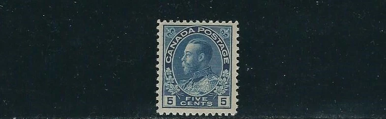 CANADA 1912 KGV (Scott 111 5c BLUE) VF MH nicely centred - Image 1 of 1