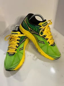 Saucony (BOSTON)Eva Power/Grind Flexfilm Neon Green & Yellow Men's Shoes Sz. 7.5 - Picture 1 of 9
