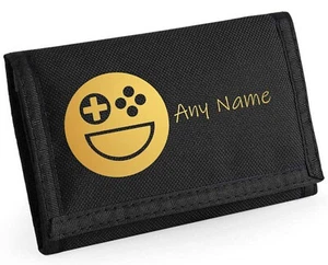 Emoticon Gaming Face Print Personalised Boys Kids Ripper Wallet With Coin Holder - Picture 1 of 12