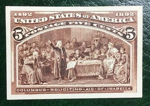 234P4 5c Columbian Brown XFS NH Plate Proof on Card NGAI FRESH! - Picture 1 of 2