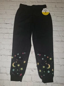 Arizona Jean Co Girls Flame Resistant Pajama Bottoms Black Neon Stars 8, 12, 16 - Picture 1 of 4
