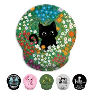 Black Cat Mouse Pad Ergonomic Mouse Pad With Wrist Rest Gaming Mouse Pad Wrist S - Picture 1 of 7
