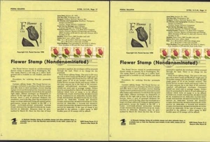 US 1991 2518 COIL PLATE # STRIP OF 5 P# 1111, 2222 FLOWERS FBC SOUNENIR PAGES - Picture 1 of 3