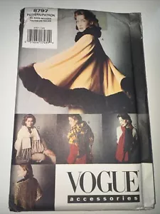 RETRO c. 1993 VOGUE 8797 Accessories - Cape Stole Scarf Shawl - UNUSED - Picture 1 of 3