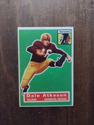 1956 TOPPS 109 SP DALE ATKESON Washington Redskins NRMT  - Image 1 of 3