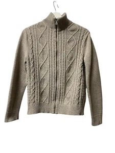 Banana Republic Beige Full Zip Cable Knit Sweater Men’s Size S Small - Picture 1 of 4