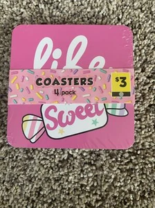 4 Pack Cardboard & Cork Coasters Variety Designs - Picture 1 of 5