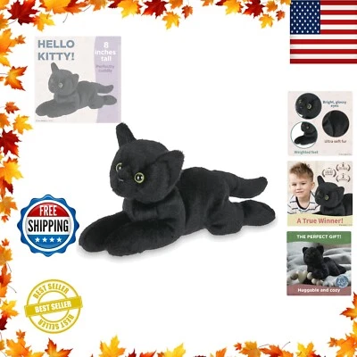 Peluche realista de gato negro de 8 pulgadas de Bearington - perfecto para abrazos Foto 1 de 4