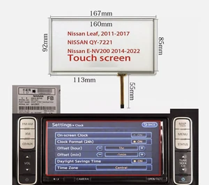 NEW NISSAN LEAF / NV200 2011-2017 REPLACEMENT TOUCH SCREEN QY-7221 DIGITIZER - Picture 1 of 1