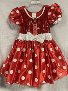 Disney Store Minnie Mouse Red Dress Costume Size Small 5/6 New with Tags - Picture 1 of 3