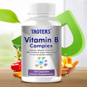 Vitamin B Complex Capsules Boost Immune, Metabolism, Energy For Men & Women - Picture 1 of 10