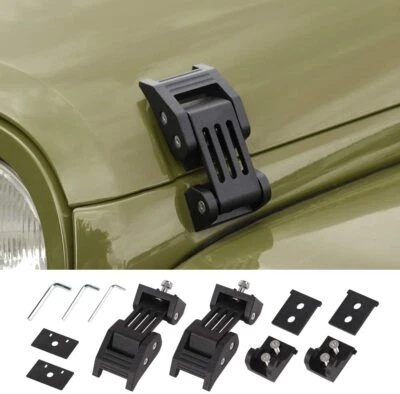 Black Stainless Steel Hood Catch Latches for 2007-2018 Jeep Wrangler JK JKU A - Изображение 1 из 4