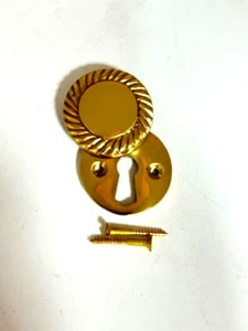Coprichiavi a bocchetta georgiana in ottone lucido per serrature porta - 38 mm - Foto 1 di 3