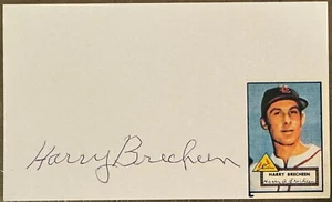 HARRY BRECHEEN SIGNED 3"X5" INDEX CARD MLB ST LOUIS CARDINALS AUTOGRAPH D 2004 - Picture 1 of 1