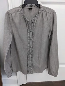 GAP Kids Girl's Gray Button Front Shirt Blouse size XL - Picture 1 of 5