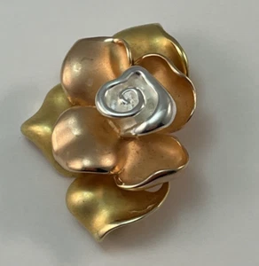 SIGAL Tri-Color 925 Sterling Silber Rose Blume Anhänger Made in CANADA - Bild 1 von 13