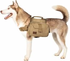 emPAWrium Dog Hiking Harness Backpack Vest Walking Adjustable Durable Bag Brown