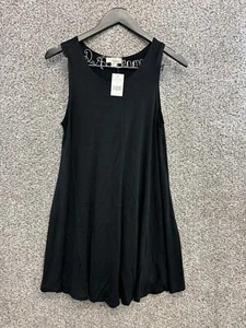 Misia Black Swing Dress Tunic Dress Sleeveless Short Dress Women's Size S - Picture 1 of 7