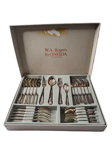 Vintage W.A Rogers Oneida VERMONT Silver Plated desert serving Set 24 Pieces - Picture 1 of 10