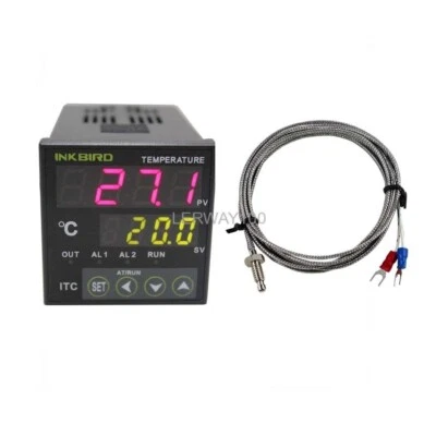 INKBIRD PID Temp Control Thermostats  ON / OFF ITC-100RH 110-240V K Sensor Probe - Image 1 of 4