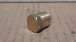 HOLLOW BRASS PLUG (1/4” NPTF, .560” OVER HEX, .680” LG.)  X111B - Picture 1 of 4