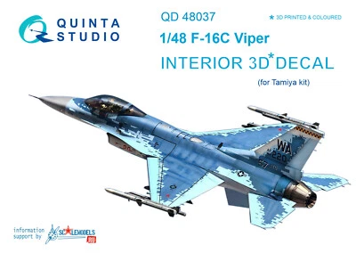 FÜNFTES STUDIO Quinta Studio 1/48 F-16C 3D-gedruckter & farbiger Innenraum (für...