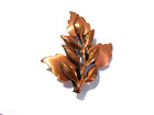 RENOIR SIGNED VINTAGE DOUBLE LAYERED PRETTY LEAF BROOCH PIN COPPER