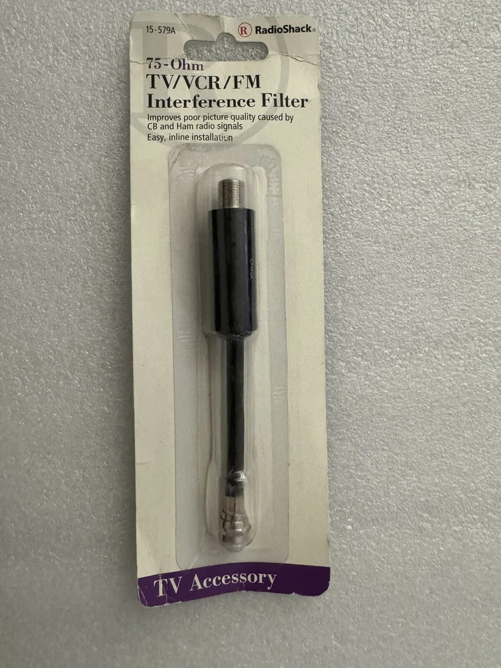 Radio Shack TV/VCR/FM Interference Filter 75-ohm, 54-900MHZ, 150-0579. - Image 1 of 4